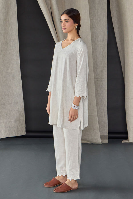 Natural Tonal Embroidered Co-ord Set