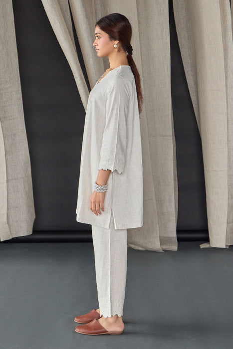 Natural Tonal Embroidered Co-ord Set
