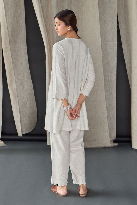 Natural Tonal Embroidered Co-ord Set