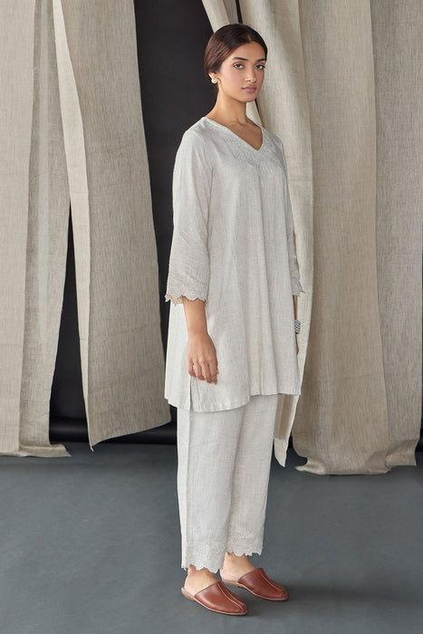 Natural Tonal Embroidered Co-ord Set