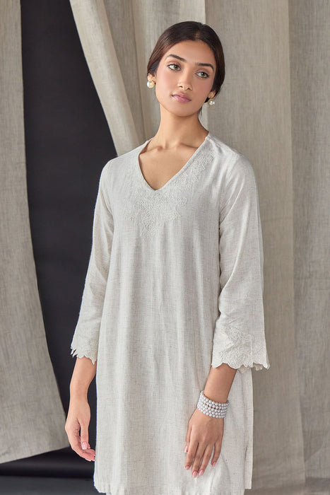 Natural Tonal Embroidered Co-ord Set