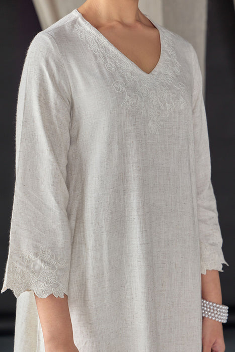 Natural Tonal Embroidered Co-ord Set