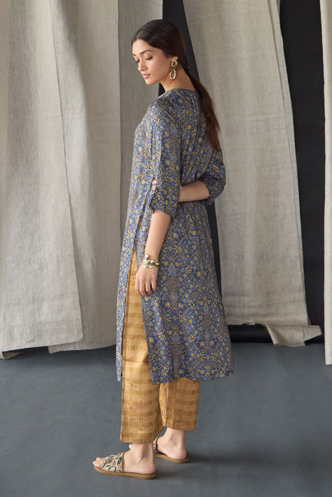 Grey Ajrakh Tencel Kurta