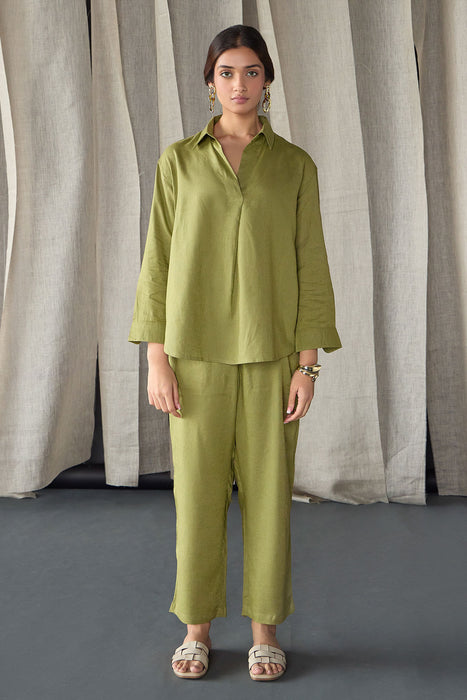 Green Linen Co-ord Set