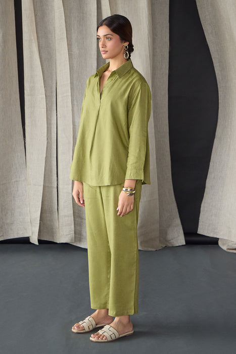 Green Linen Co-ord Set