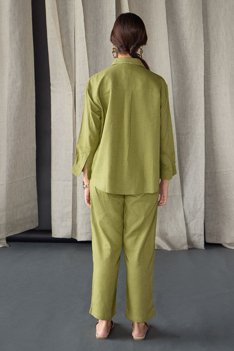 Green Linen Co-ord Set