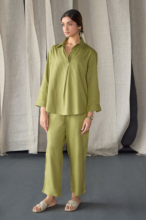 Green Linen Co-ord Set