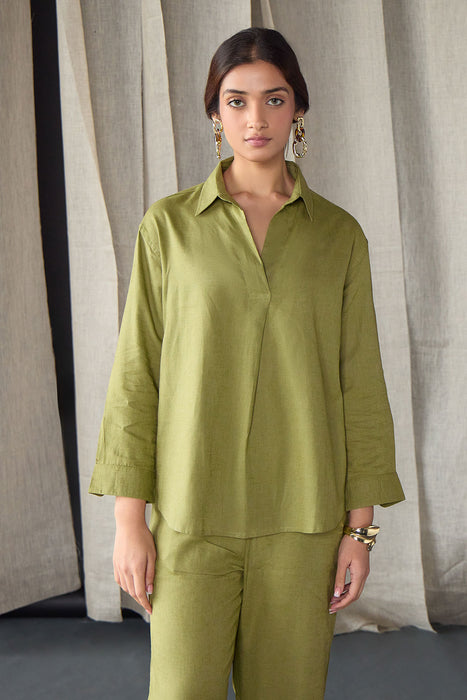Green Linen Co-ord Set