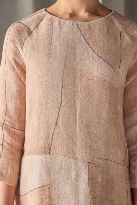 Naive Peach Pure Hemp Kurta Set