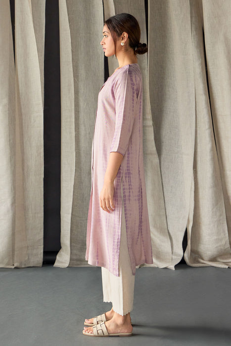 Tie-Dye Onion Pink Ecovero Linen Kurta