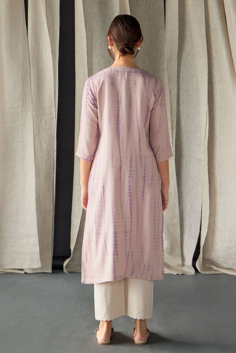 Tie-Dye Onion Pink Ecovero Linen Kurta