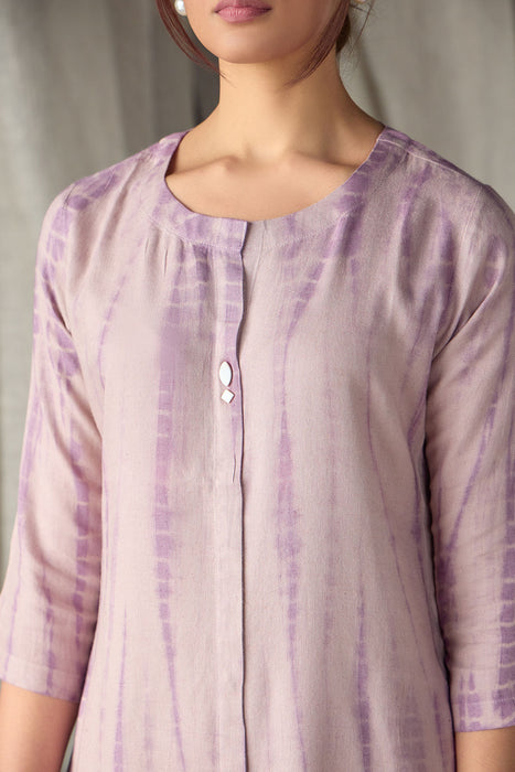 Tie-Dye Onion Pink Ecovero Linen Kurta