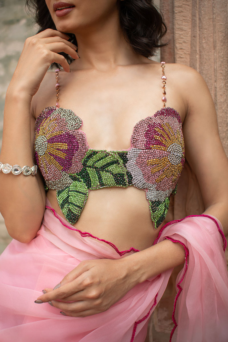 BLUSH BLOOM KAAGAZ SAREE