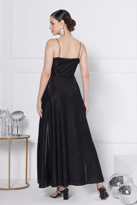 Noir Glitz Elegance Maxi Dress