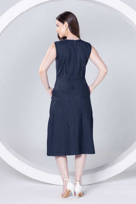 Denim Chic Midi Dress