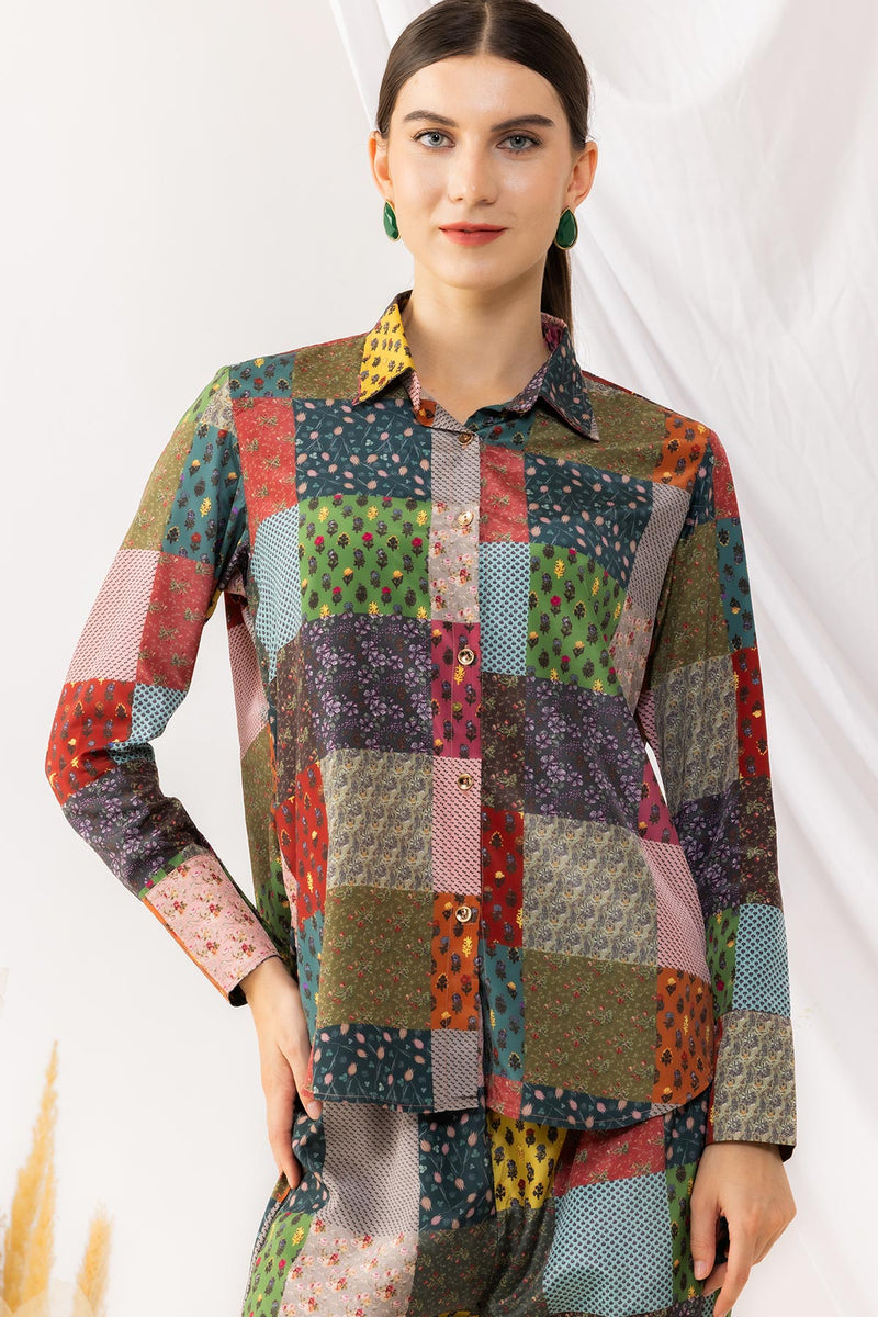 Bohemian Collar Style Front Button Shirt
