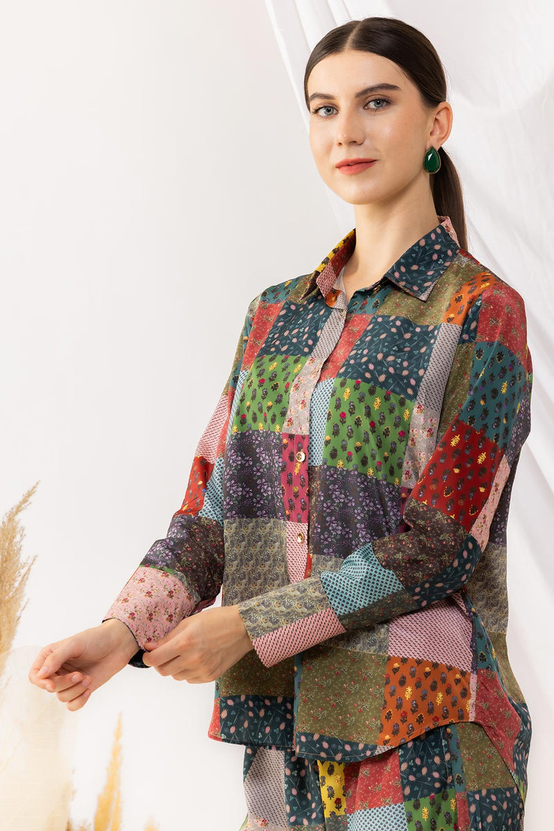 Bohemian Collar Style Front Button Shirt