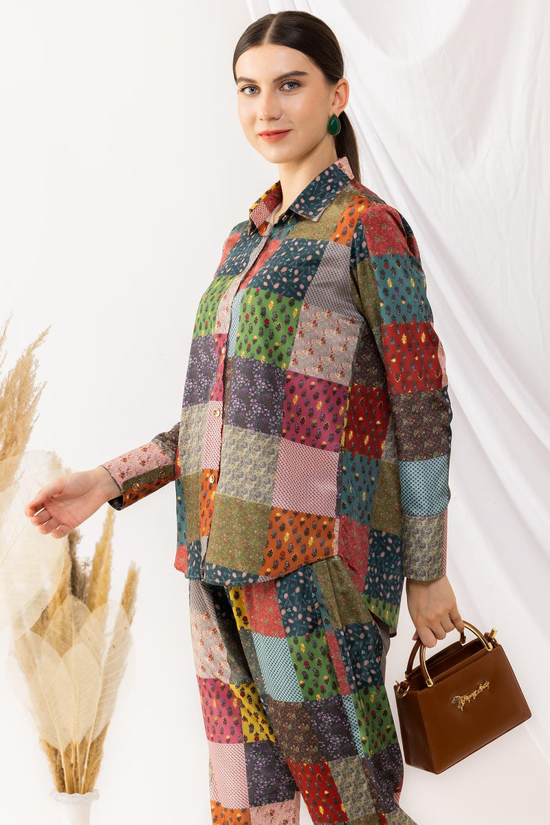 Bohemian Collar Style Front Button Shirt