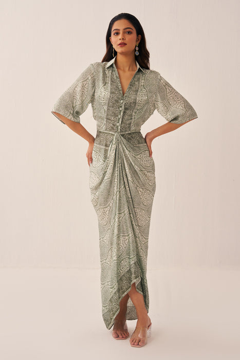 Ice Green Oasis Shirt Dress