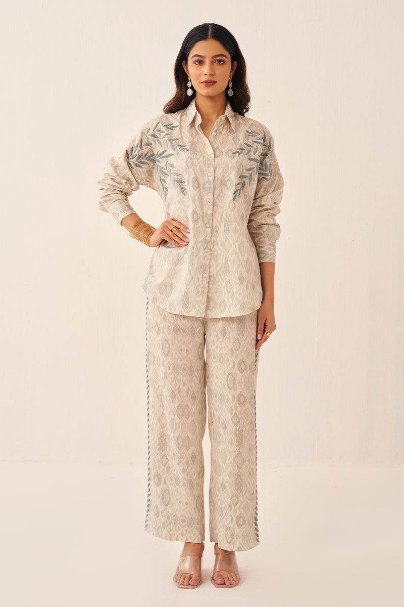 Ivory Embroidered Co-ord Set