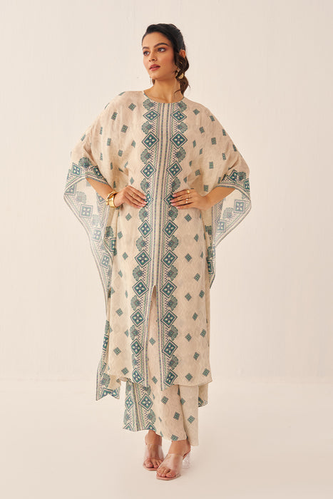 Ivory Kaleido Kaftan Set