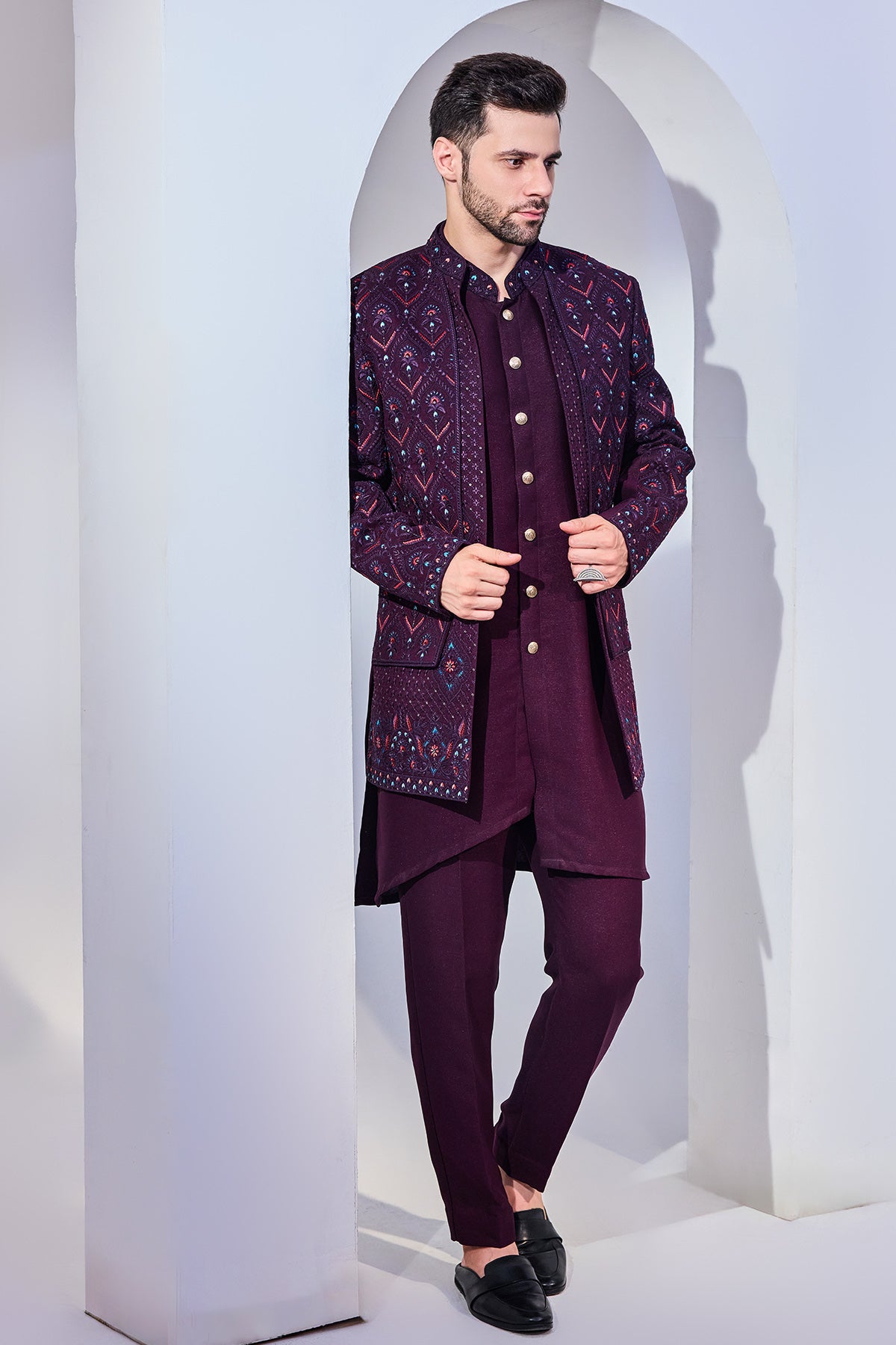 Wine Indo With Kurta And Pant