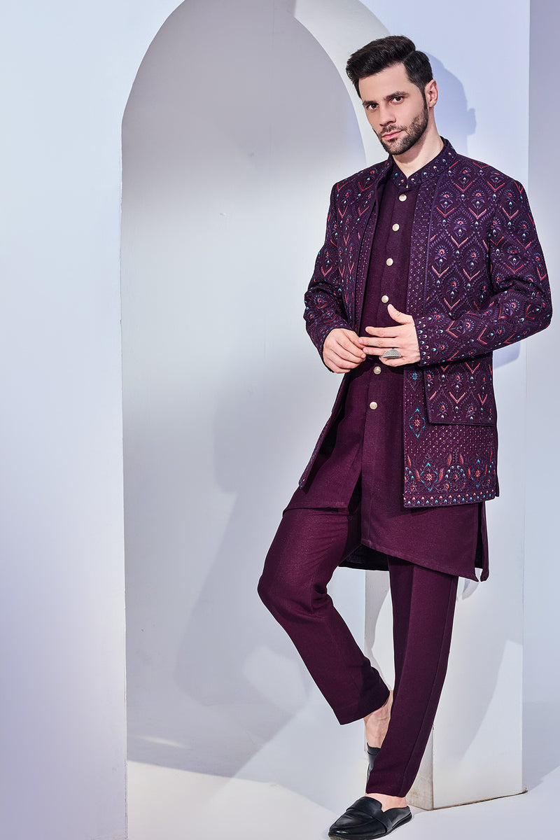 Wine Indo With Kurta And Pant