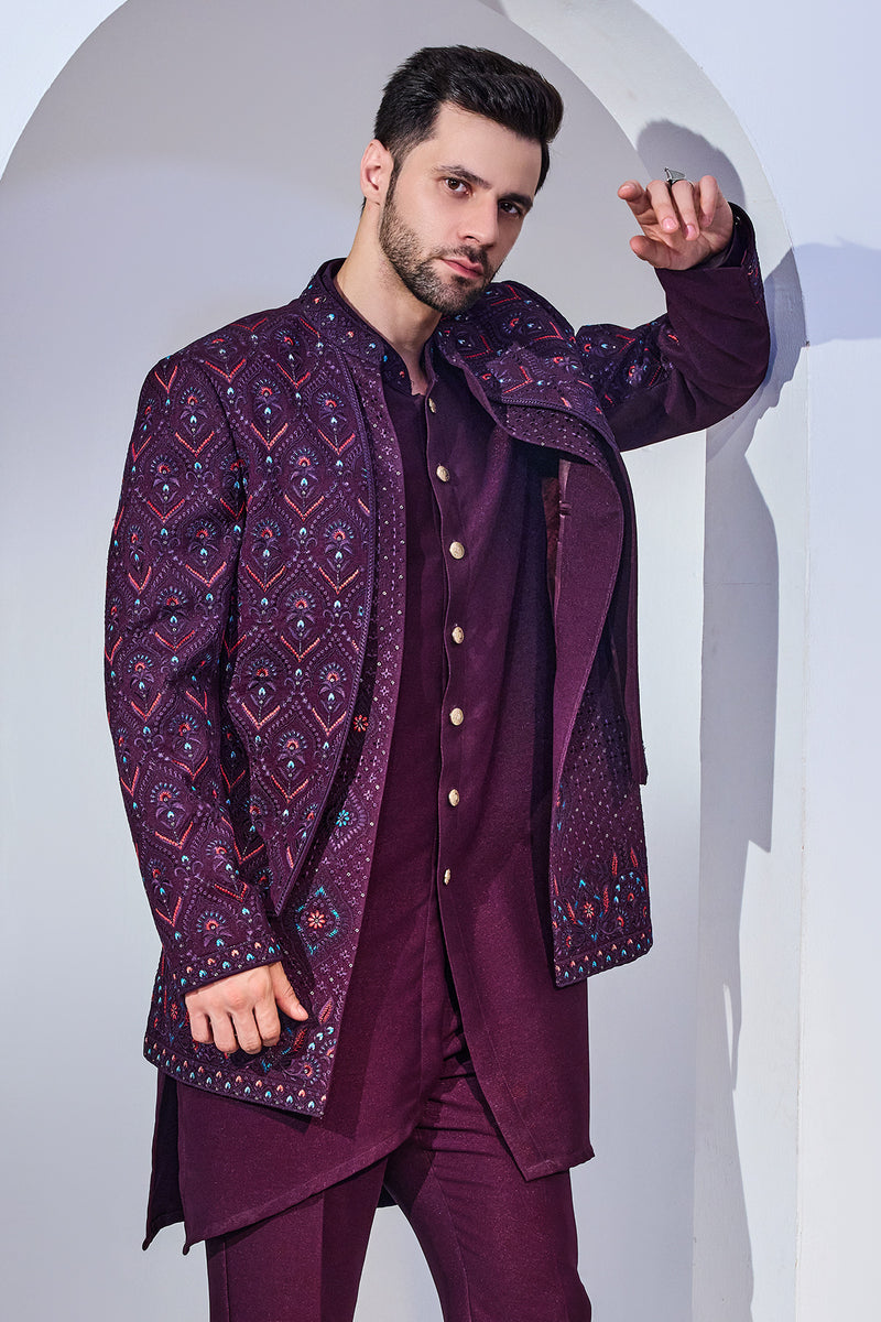 Wine Indo With Kurta And Pant