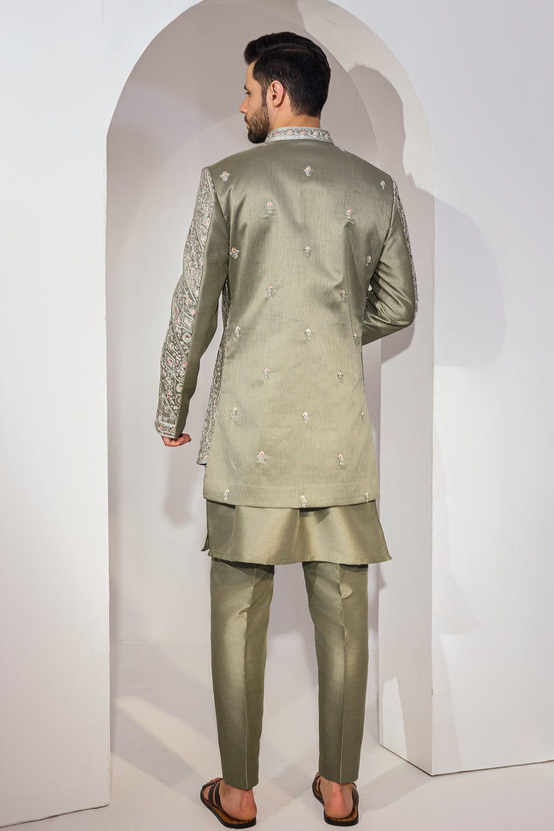 Green Indo With Kurta And Pant