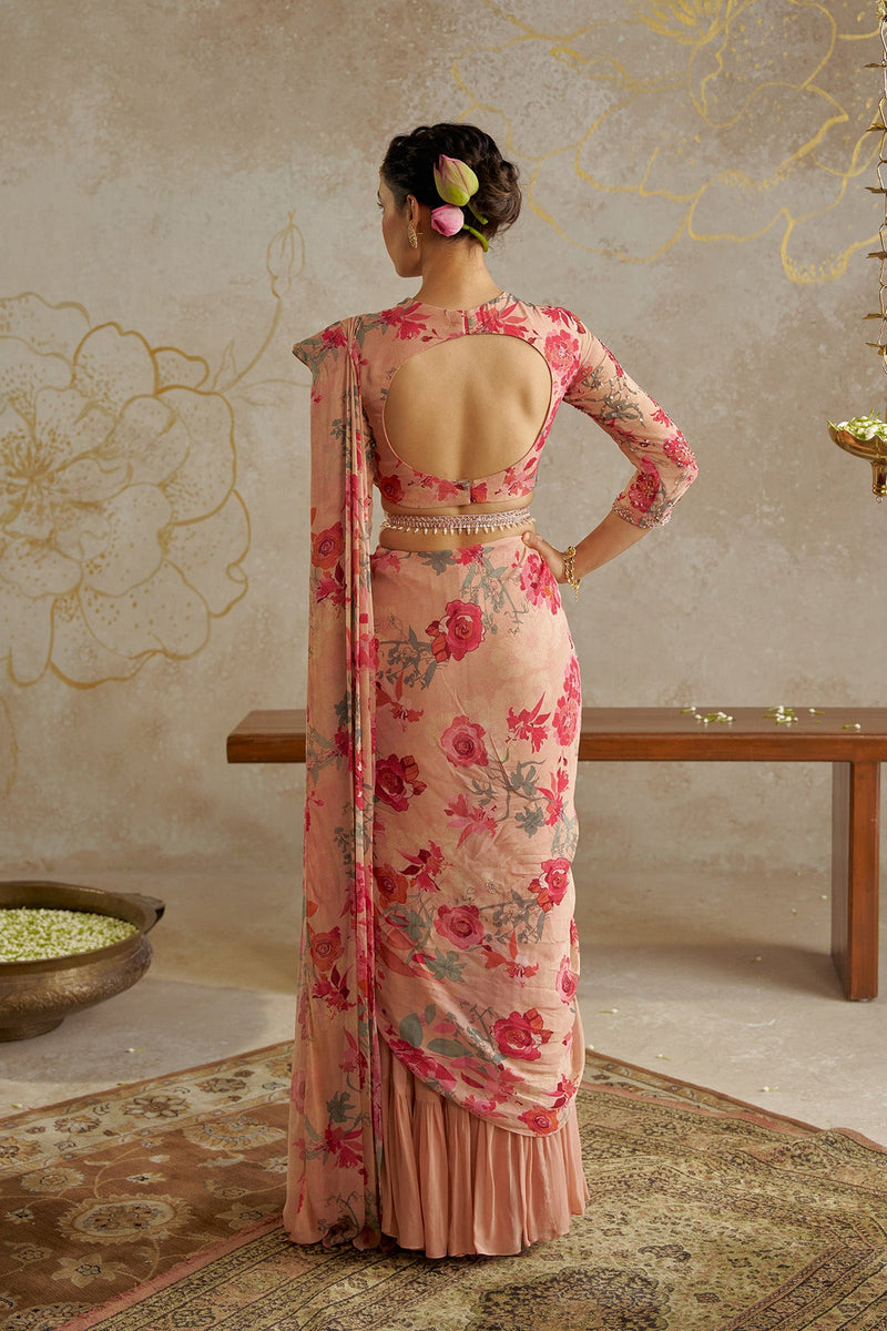 Blush Rose Sharara Saree Set