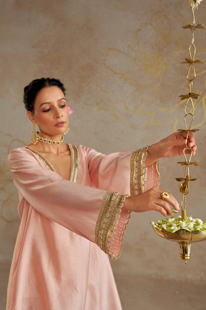Blush Chanderi Kurta Set