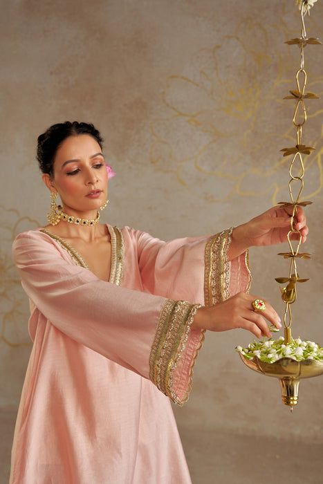Blush Chanderi Kurta Set