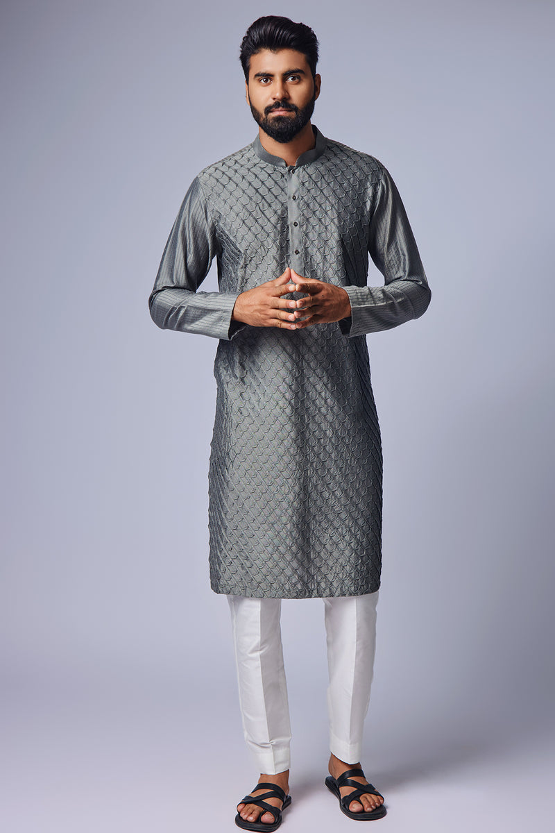 Grey Pintux Kurta