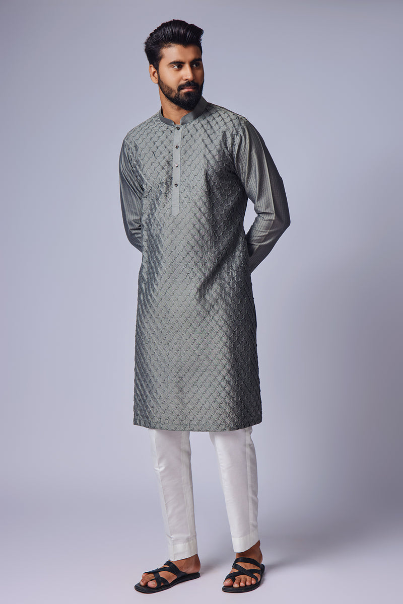Grey Pintux Kurta