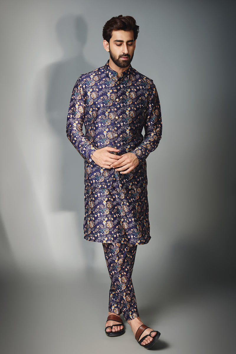 Blue Floral Bundi Set