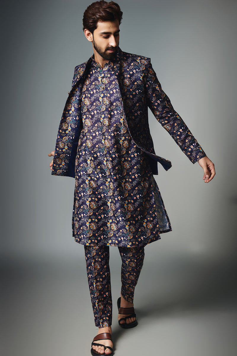 Blue Floral Bundi Set