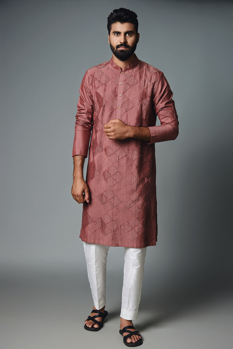 Maroon Pintux Kurta