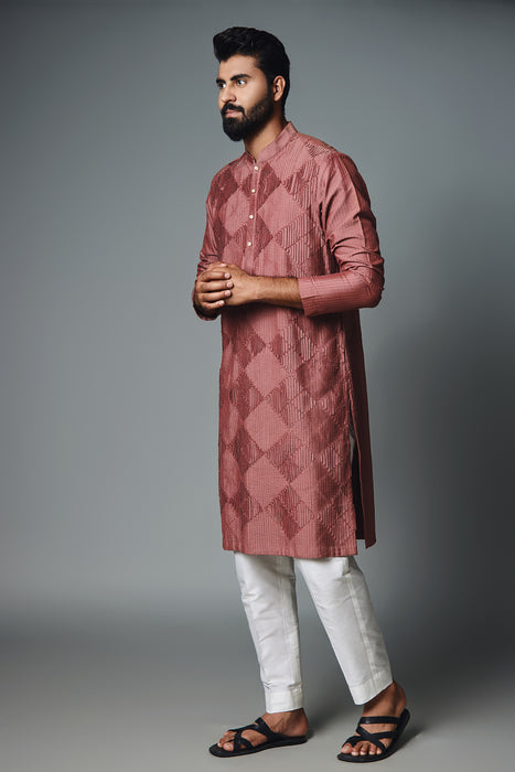Maroon Pintux Kurta