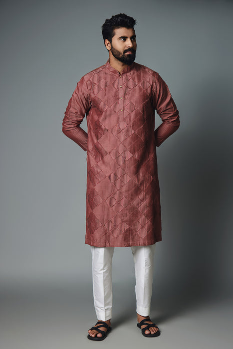 Maroon Pintux Kurta