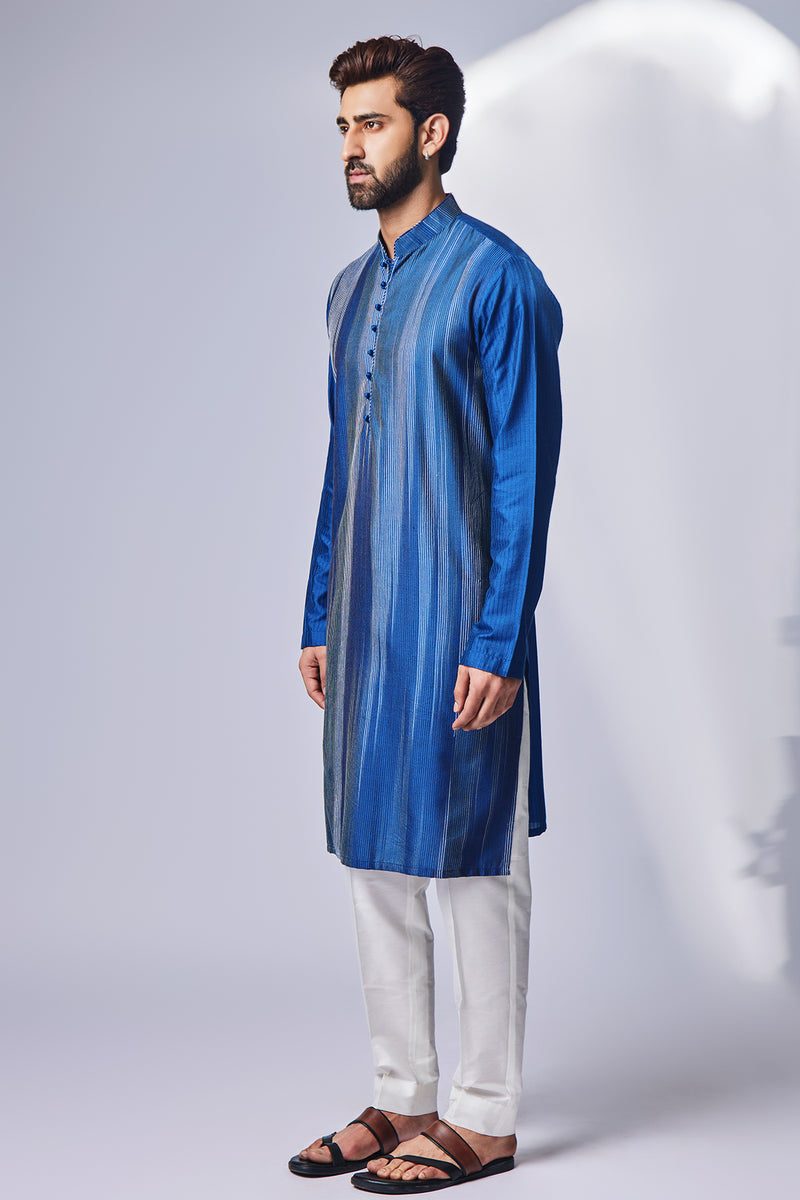 Blue White Tagai Design Zig Zag +Pant Pyjama