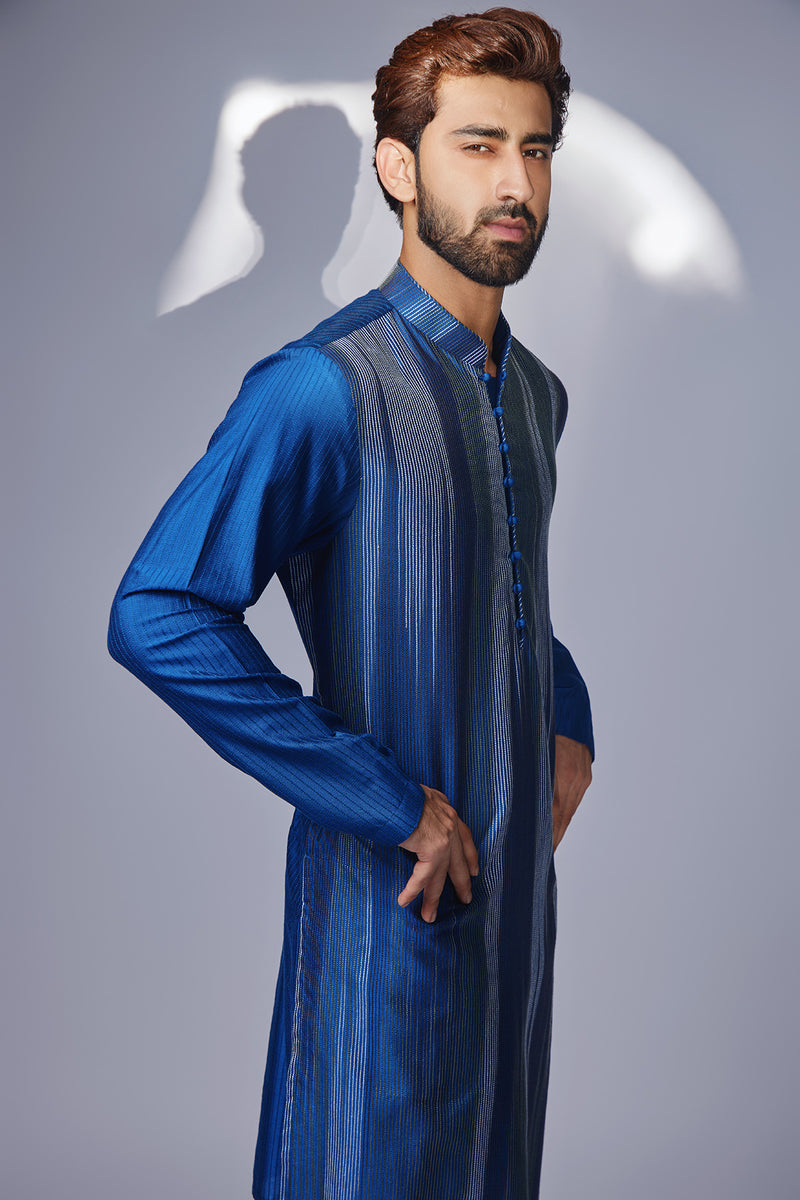 Blue White Tagai Design Zig Zag +Pant Pyjama