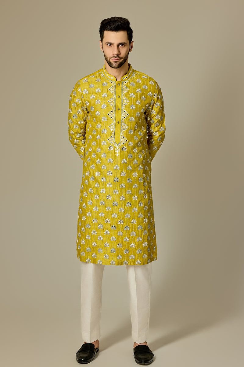 Yellow Mirror Kurta