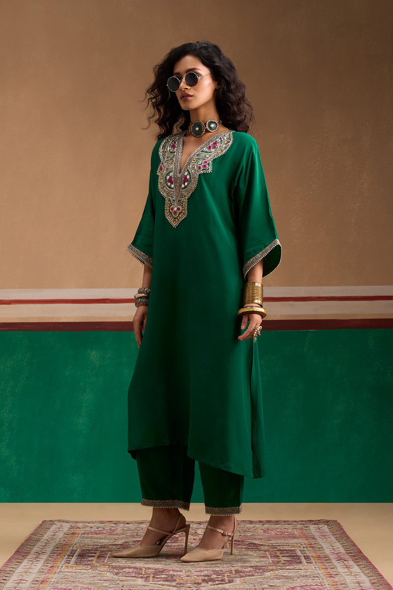 Emerald Pheran Kurta Set