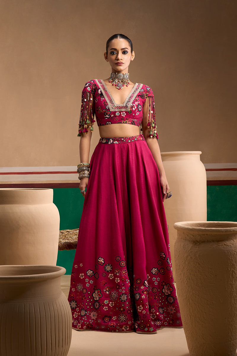 Guldasta Cerise Lehenga Set