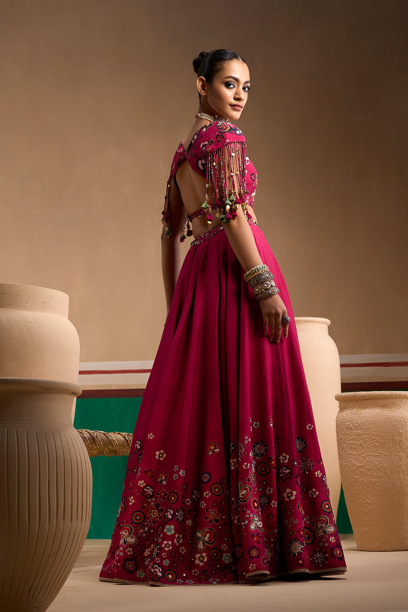 Guldasta Cerise Lehenga Set