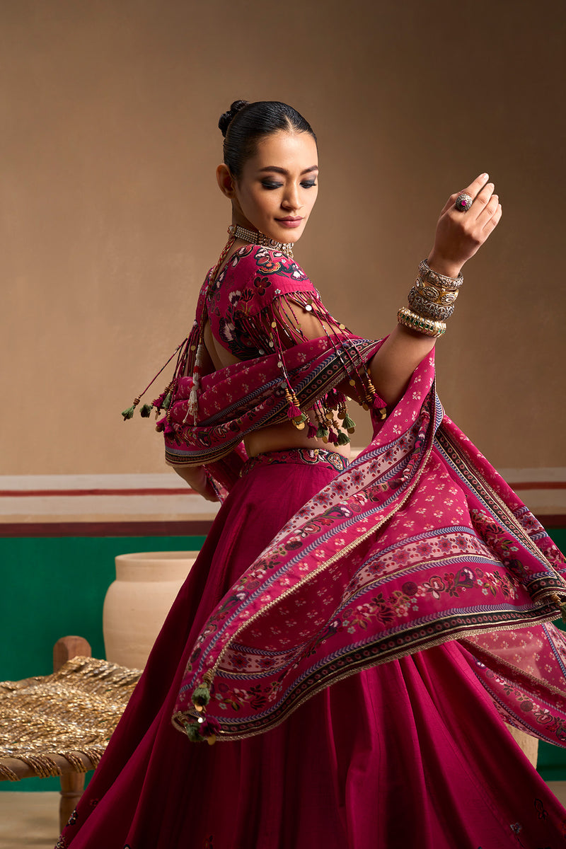 Guldasta Cerise Lehenga Set