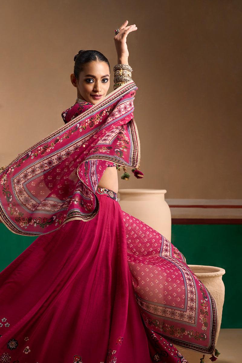 Guldasta Cerise Lehenga Set