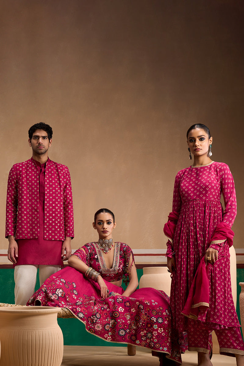 Guldasta Cerise Lehenga Set