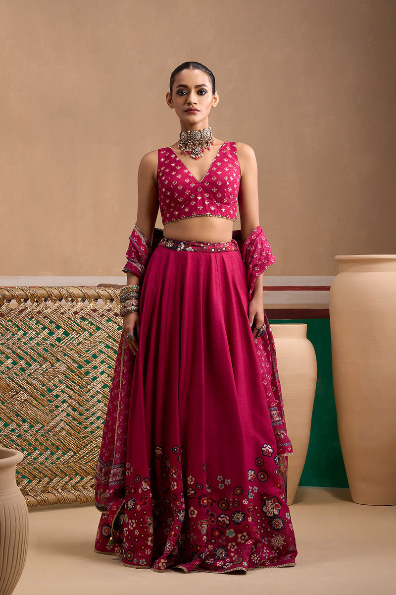 Ira Cerise Lehenga Set