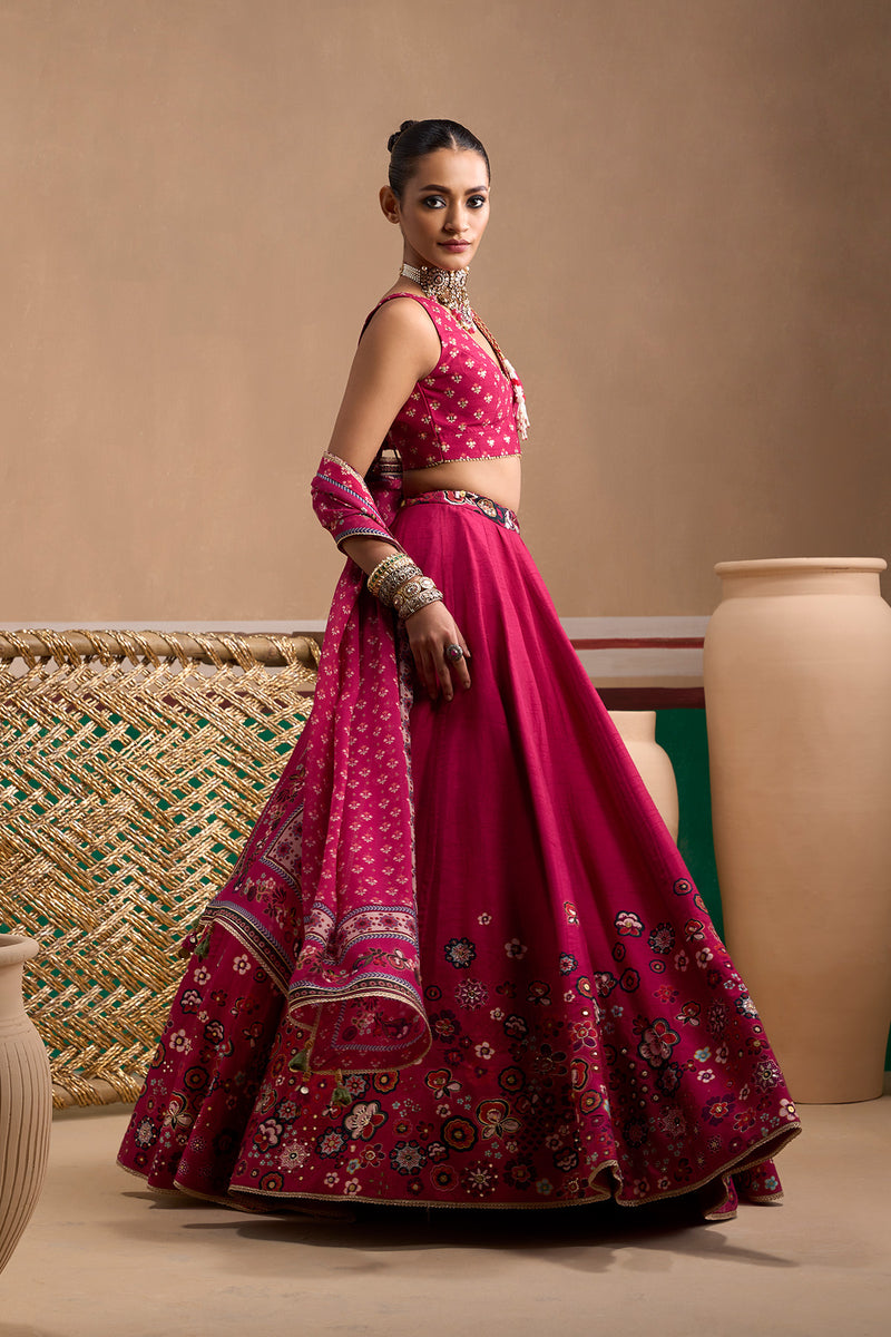 Ira Cerise Lehenga Set